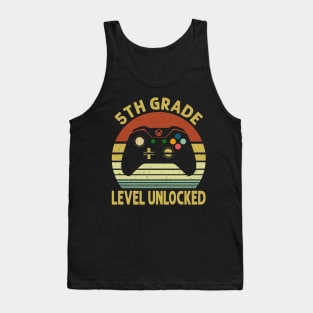 5th Grade Level Unlocked First Day of School Video Gamer Tank Top